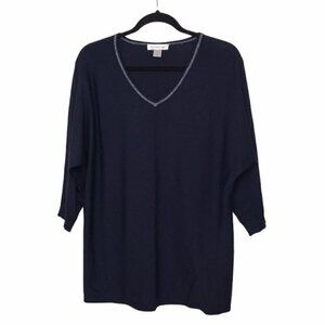 Christopher & Banks Blue V Neck Sweater